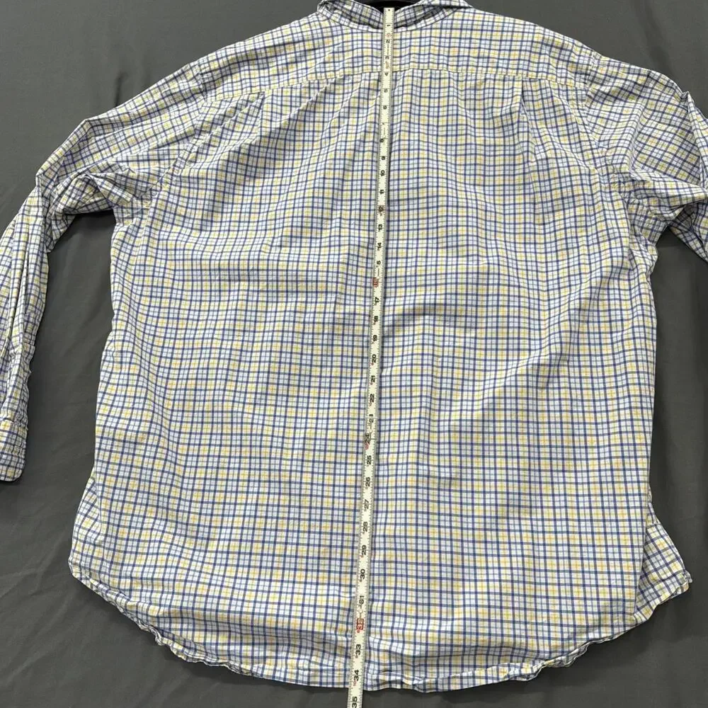 Polo Ralph Lauren Button Shirt Mens 2XLT Tall Multicolor Plaid Flesh Pony Oxford